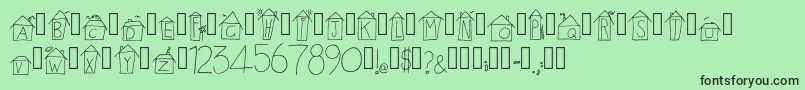 AlphabetHouses Regular Font – Black Fonts on Green Background