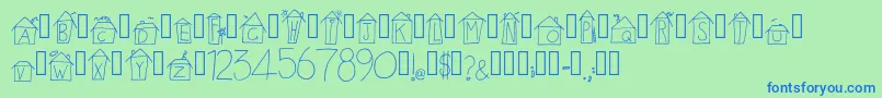 AlphabetHouses Regular Font – Blue Fonts on Green Background