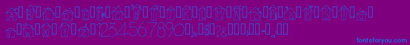 AlphabetHouses Regular Font – Blue Fonts on Purple Background