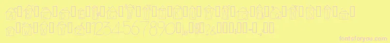 AlphabetHouses Regular Font – Pink Fonts on Yellow Background