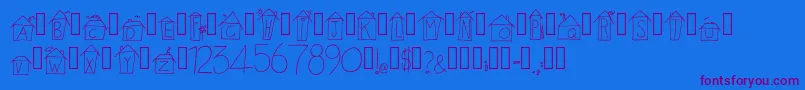 AlphabetHouses Regular Font – Purple Fonts on Blue Background