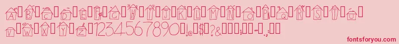AlphabetHouses Regular Font – Red Fonts on Pink Background
