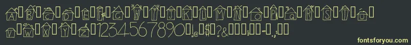 AlphabetHouses Regular Font – Yellow Fonts on Black Background