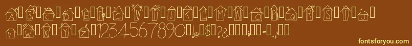 AlphabetHouses Regular Font – Yellow Fonts on Brown Background