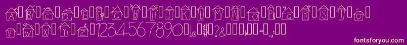 AlphabetHouses Regular Font – Yellow Fonts on Purple Background