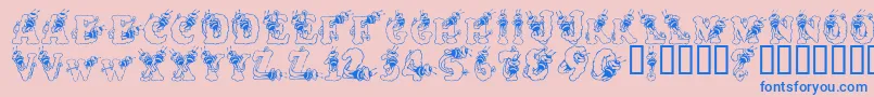 AlphaBizzyBee Font – Blue Fonts on Pink Background