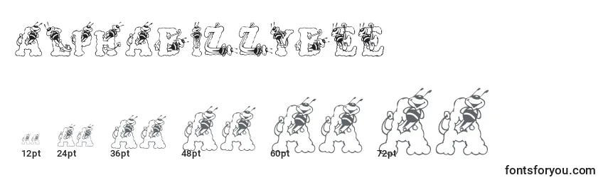 Размеры шрифта AlphaBizzyBee (119262)