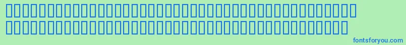 フォントAlphaCar – 青い文字は緑の背景です。