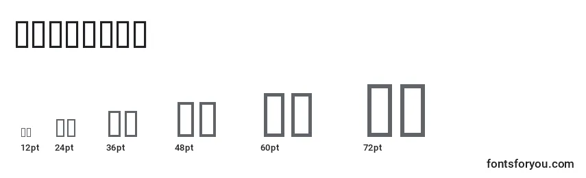 Größen der Schriftart AlphaCar (119263)