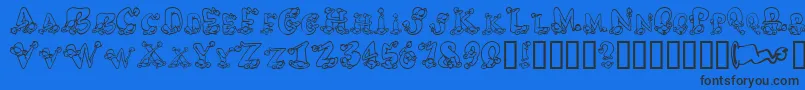AlphaElfin Font – Black Fonts on Blue Background