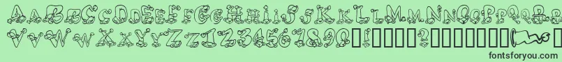 Шрифт AlphaElfin – чёрные шрифты на зелёном фоне
