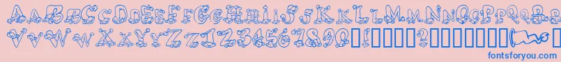 AlphaElfin Font – Blue Fonts on Pink Background