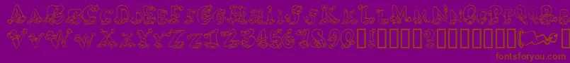 AlphaElfin Font – Brown Fonts on Purple Background
