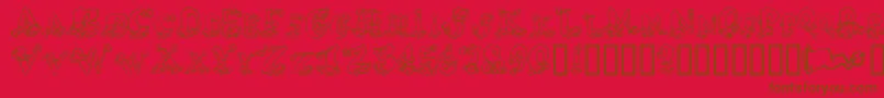 AlphaElfin Font – Brown Fonts on Red Background