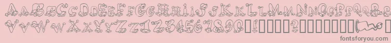 Fonte AlphaElfin – fontes cinzas em um fundo rosa