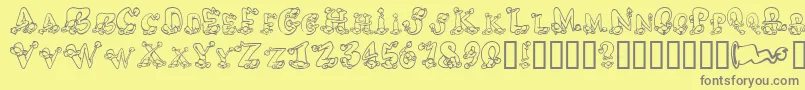 AlphaElfin Font – Gray Fonts on Yellow Background