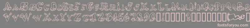 AlphaElfin-Schriftart – Rosa Schriften auf grauem Hintergrund