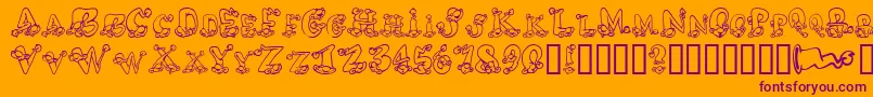 AlphaElfin Font – Purple Fonts on Orange Background