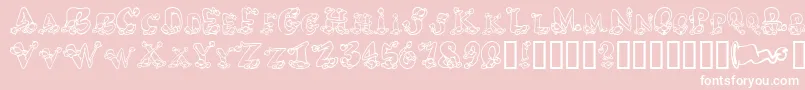 AlphaElfin Font – White Fonts on Pink Background