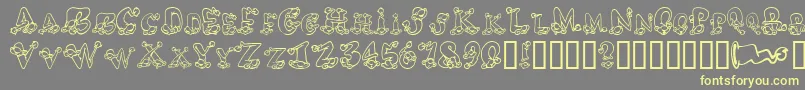 Шрифт AlphaElfin – жёлтые шрифты на сером фоне
