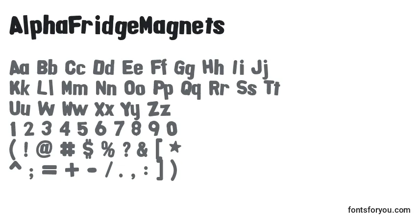 Schriftart AlphaFridgeMagnets (119267) – Alphabet, Zahlen, spezielle Symbole
