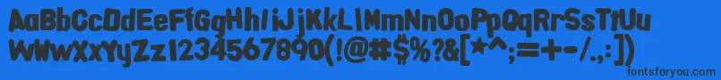 Шрифт AlphaFridgeMagnets – чёрные шрифты на синем фоне