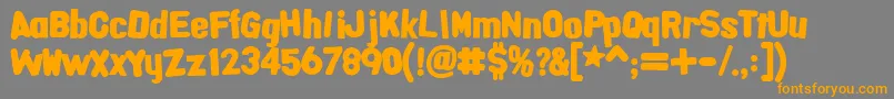 AlphaFridgeMagnets-Schriftart – Orangefarbene Schriften auf grauem Hintergrund