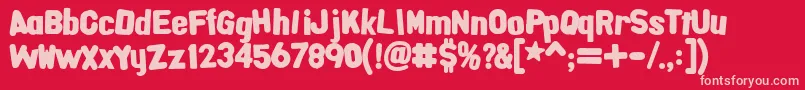 AlphaFridgeMagnets Font – Pink Fonts on Red Background