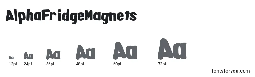 Größen der Schriftart AlphaFridgeMagnets (119267)