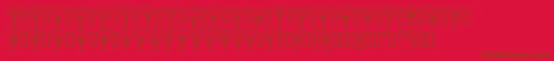 AlphaKids Regular-Schriftart – Braune Schriften auf rotem Hintergrund