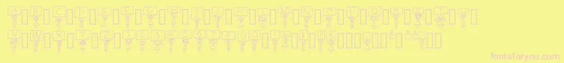 AlphaKids Regular-Schriftart – Rosa Schriften auf gelbem Hintergrund