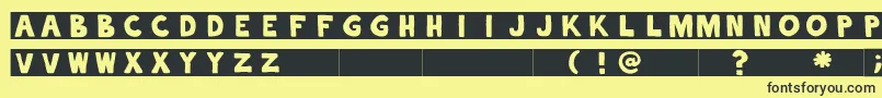 alphaletras Font – Black Fonts on Yellow Background