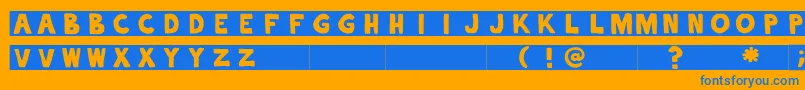 alphaletras Font – Blue Fonts on Orange Background