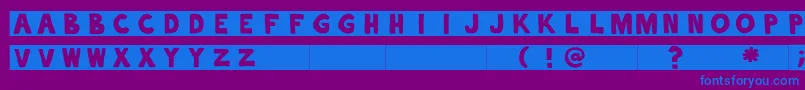 alphaletras Font – Blue Fonts on Purple Background