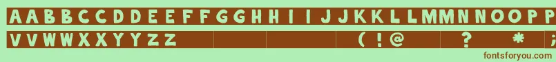 alphaletras Font – Brown Fonts on Green Background