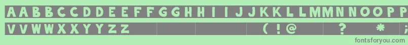 alphaletras Font – Gray Fonts on Green Background