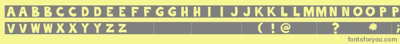 alphaletras Font – Gray Fonts on Yellow Background