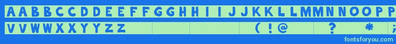 alphaletras Font – Green Fonts on Blue Background