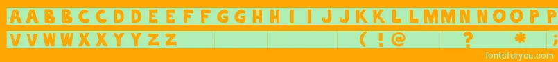 alphaletras Font – Green Fonts on Orange Background