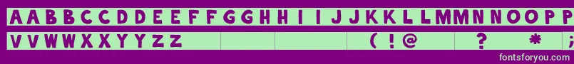 alphaletras Font – Green Fonts on Purple Background