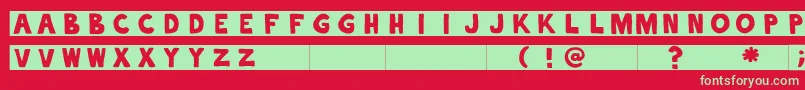 alphaletras Font – Green Fonts on Red Background