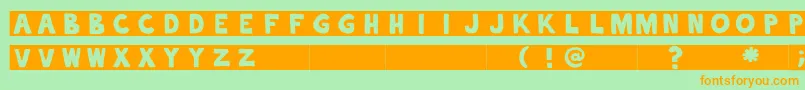 alphaletras Font – Orange Fonts on Green Background