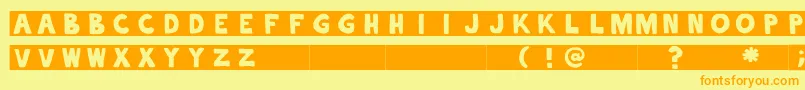alphaletras Font – Orange Fonts on Yellow Background