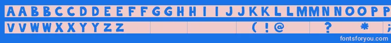 alphaletras Font – Pink Fonts on Blue Background