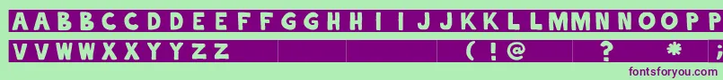 alphaletras Font – Purple Fonts on Green Background