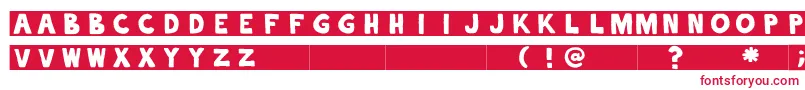 alphaletras-Schriftart – Rote Schriften auf weißem Hintergrund