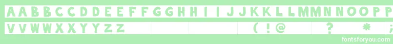 alphaletras Font – White Fonts on Green Background