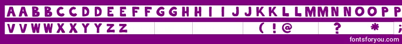 alphaletras Font – White Fonts on Purple Background