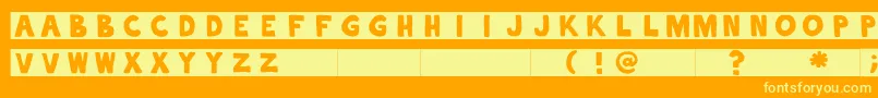 alphaletras Font – Yellow Fonts on Orange Background