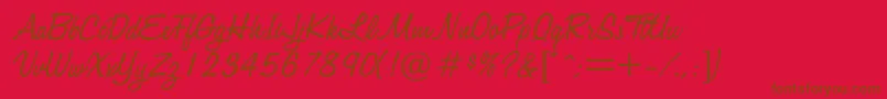 Jacquard Font – Brown Fonts on Red Background